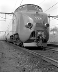 837183 Afbeelding van het diesel-electrische treinstel nr. 1001 (DE 4, serie 1000, RAm, T.E.E.) van de N.S./S.B.B. te Arnhem.